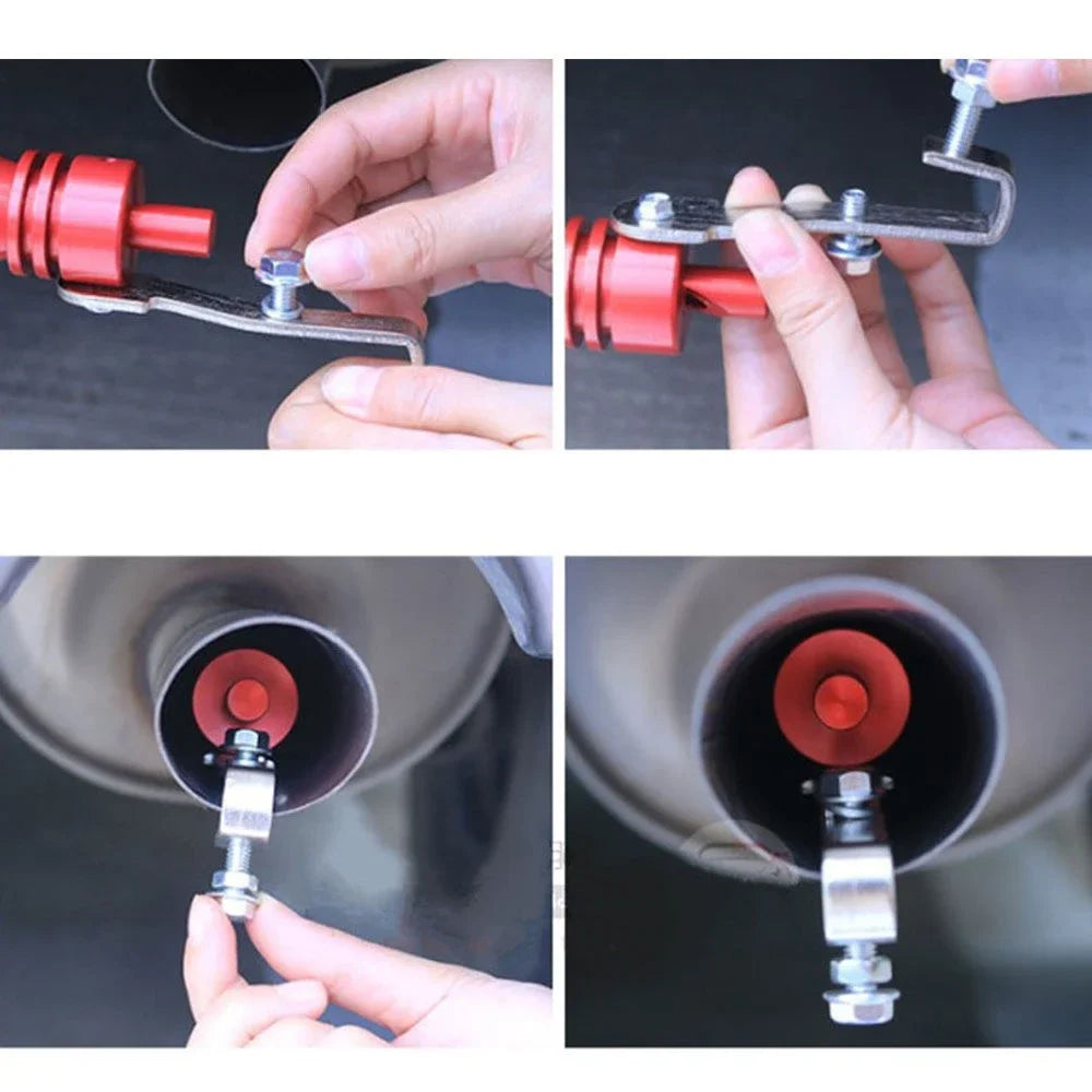1 pieza de silbato de turbina modificado para automóvil, silbato de tubo de escape, silbato de imitación para motocicleta, silbato amplificador de sonido de escape de turbina