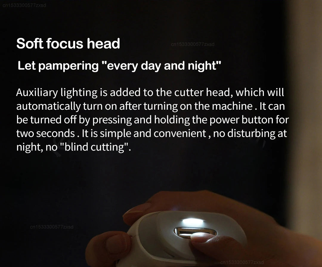 Cortauñas automático eléctrico Youpin, ligero, seguro para el hogar, rápido, luz LED, herramientas portátiles para el cuidado de las uñas de bajo decibelio