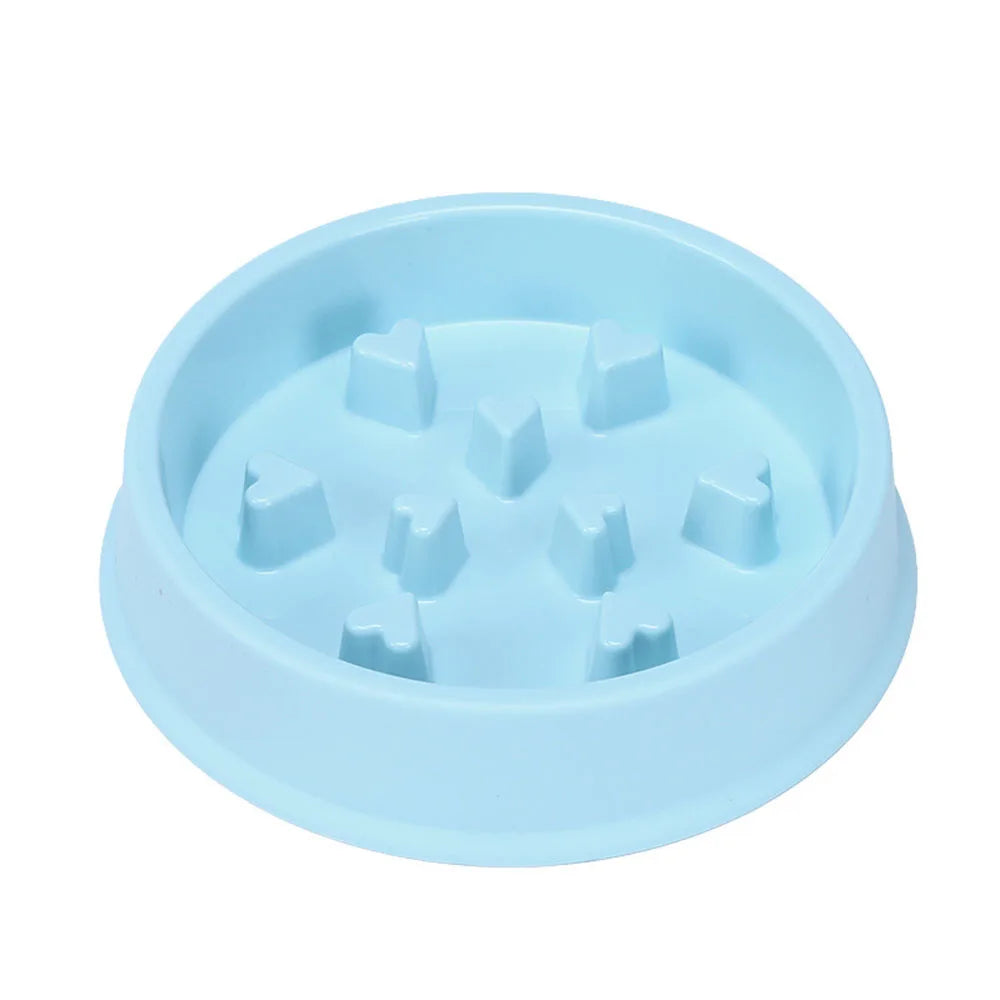 Pet Dog Bowl Slow Food Feeder Non-slip Anti Choking Cat Thickened Plastic Plate Bowls Healthy Anxiety Relief Dish Pet Supply