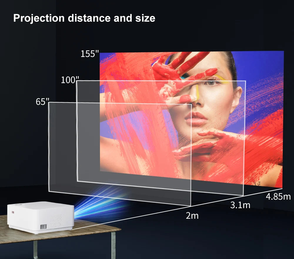 WZATCO Nouveau D5 1080P 5G WiFi Android Smart Digital Focus Full HD Projecteur LED Vidéo Home Cinéma Cinéma Projecteur LCD Beamer