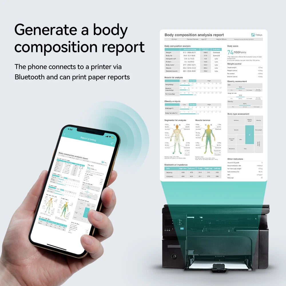 Scale for Body Weight and Fat Percentage, 8 Electrodes High Precision Digital Scale for BMI 20 Body Composition Measurement