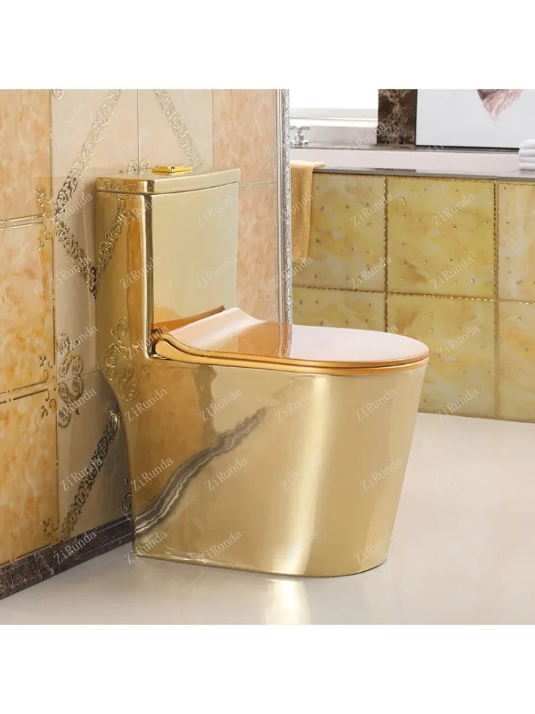 ~Inodoro de cerámica de color mudo para apartamento pequeño de estilo europeo, inodoro dorado de 8,0 pulgadas, inodoro de cañería grande, desodorante