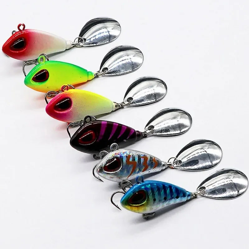 ZWICKE 1 pieza de señuelo de pesca Mini VIB de metal con cuchara, aparejo de pesca de invierno, crankbait, cebo giratorio vibratorio que se hunde, 6 g, 10 g, 17 g y 25 g