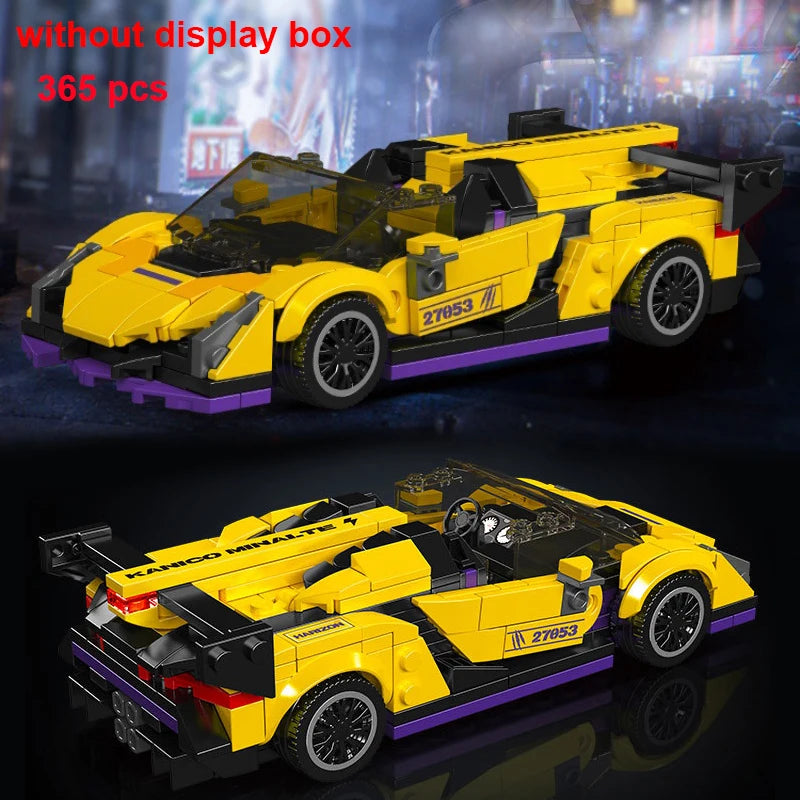 Technical Moc Car City Speed Champion Sports Car Racing Vehicle Building Blocks Brick Educational Construction Toys