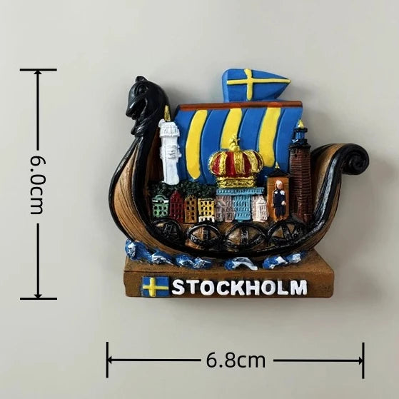 Sweden Fridge Stickers Stockholm Souvenirs Home Decoration Refrigerator Magnets Wedding Gifts Photo Wall Magnetic Stickers