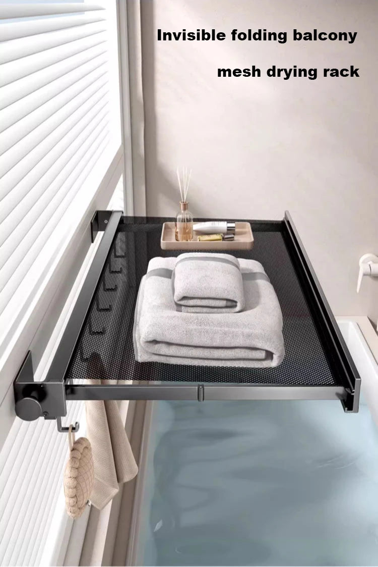 No Drill- Shelf Foldable Wall Shelves Holder Organizer Retractable Laundry Drying Storage Racks Gap Shelf For Bathroom Balcony