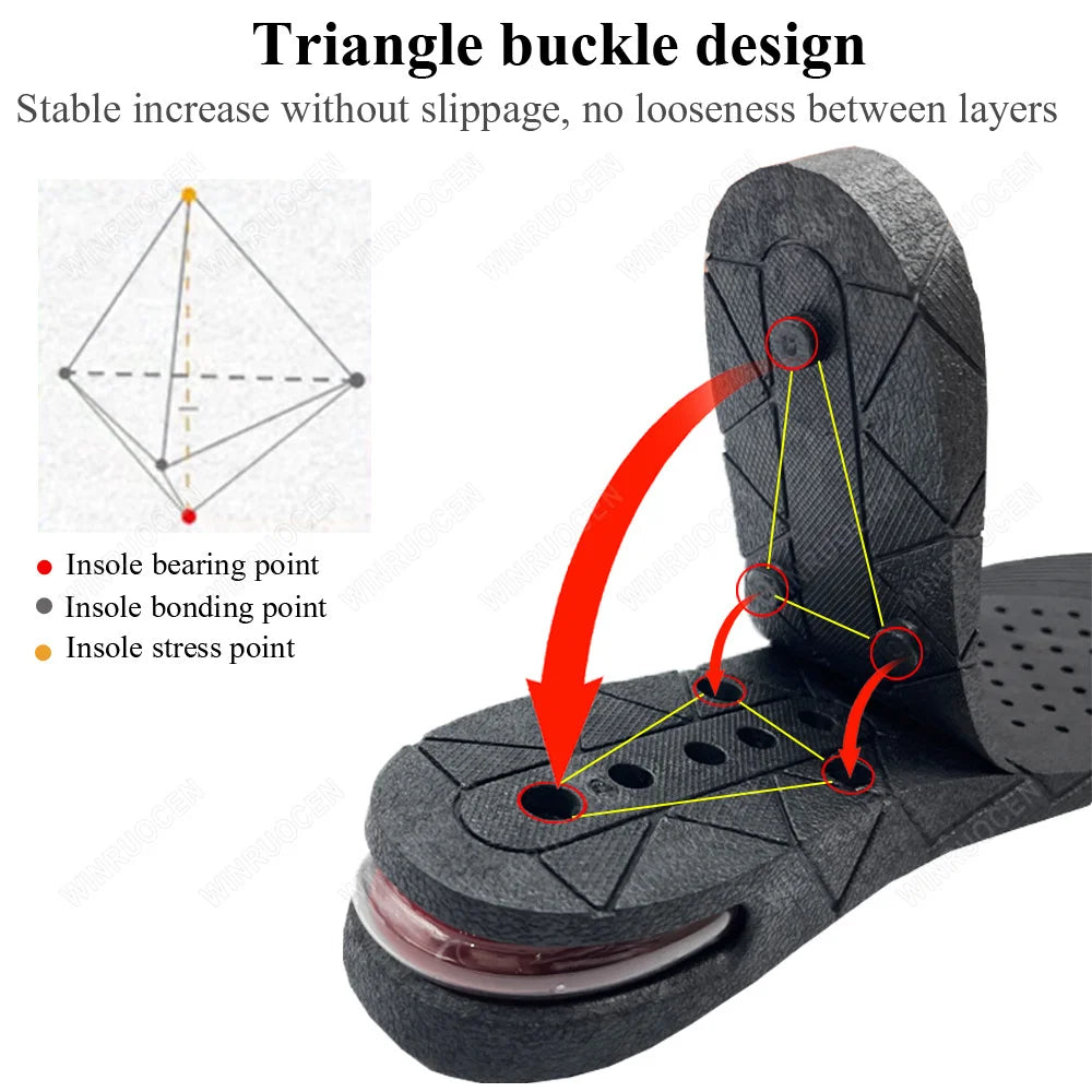 3-9cm Height Increase Insoles for Men Women Elevator Shoes Cushion Unisex Sneakers Heel Lifting Insert Heighten Insoles