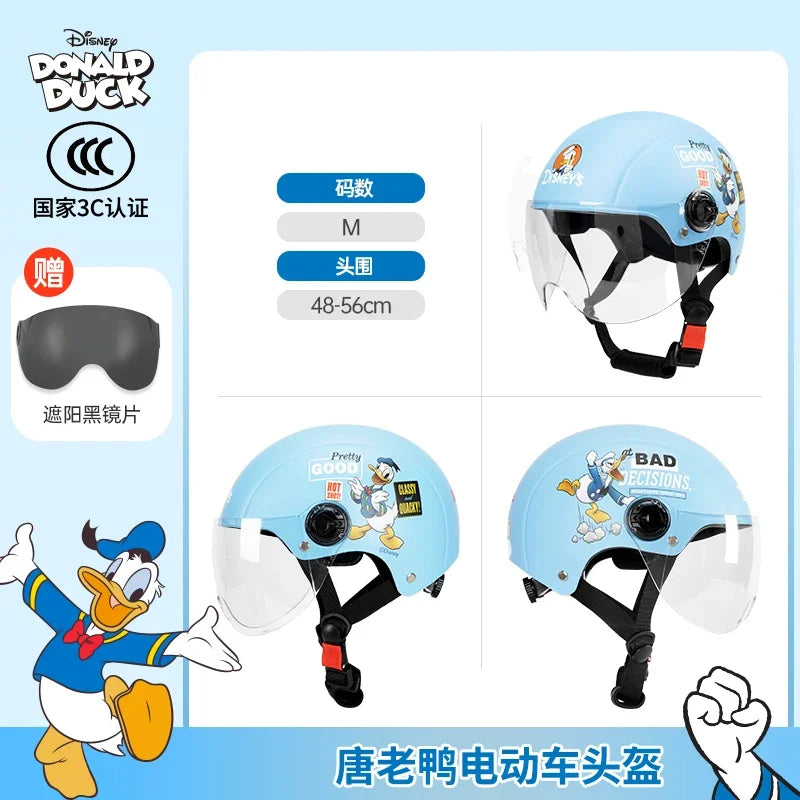 Summer Disney Donald Duck Motorcycle Super Light Open Face Helmet For Children Adult Helmet Safety Protective Helmet Gift Toy