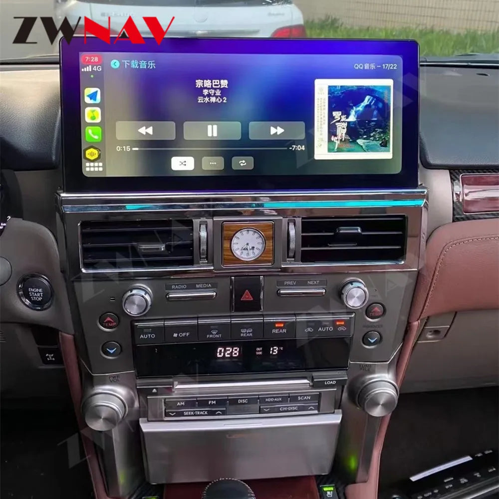 Radio para coche Android con pantalla IPS HD de 12,3" para Lexus GX460 GX400 2010-2020, reproductor multimedia, autorradio, navegación GPS, unidad principal 2 Din