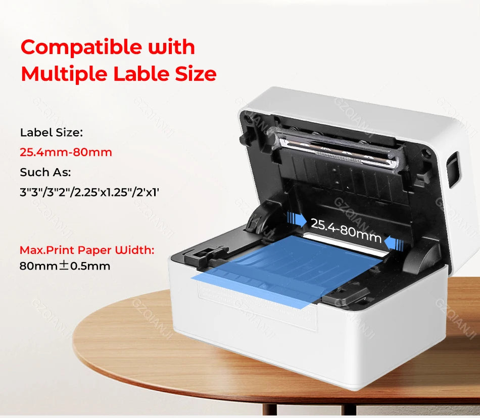 Impresora térmica de etiquetas X-Printer D463B de 80 mm, máquina para fabricar etiquetas de envío de 110 mm, USB, Bluetooth, impresión de códigos de barras de 3 o 4 pulgadas