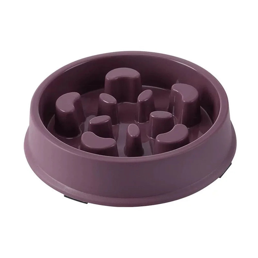Pet Dog Bowl Slow Food Feeder Non-slip Anti Choking Cat Thickened Plastic Plate Bowls Healthy Anxiety Relief Dish Pet Supply