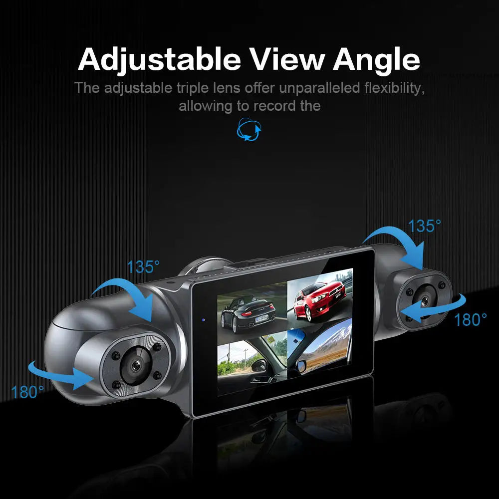 Cámara de salpicadero para coche de 1080P con GPS, WIFI, aplicación, grabadora de vídeo de 4 lentes, DVR de 360°, cámara de visión trasera, monitor de estacionamiento, caja negra, accesorios para coche