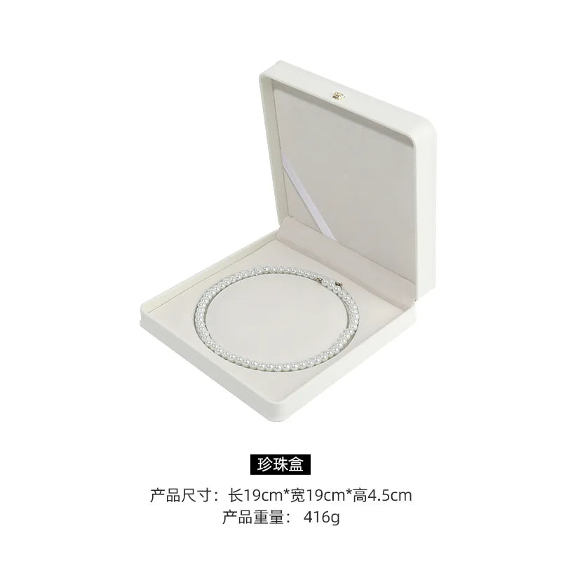 1 organizador de joyas de cuero, caja para anillos de boda, colgante, pulsera, collar, estuche de almacenamiento, embalaje de regalo, caja de exhibición al por mayor