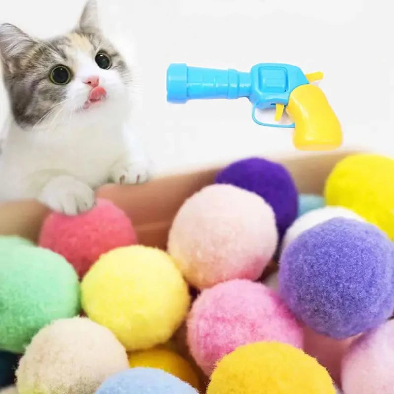 1 juego de juguetes interactivos para gatos, pistola de peluche para entrenamiento de mascotas, divertidos juegos de disparos para cachorros y gatitos, suministros para mascotas, accesorios para gatos