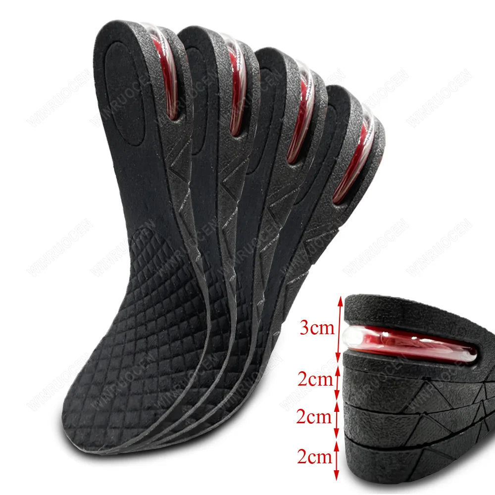 3-9cm Height Increase Insoles for Men Women Elevator Shoes Cushion Unisex Sneakers Heel Lifting Insert Heighten Insoles