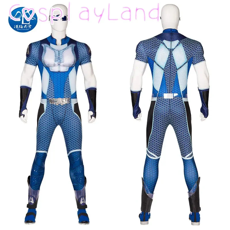 The Boys A-Train Cosplay Costume Halloween Carnival High Quality Hero Reggie Franklin Battle Outfit With Boots Printing Jumpsuit
