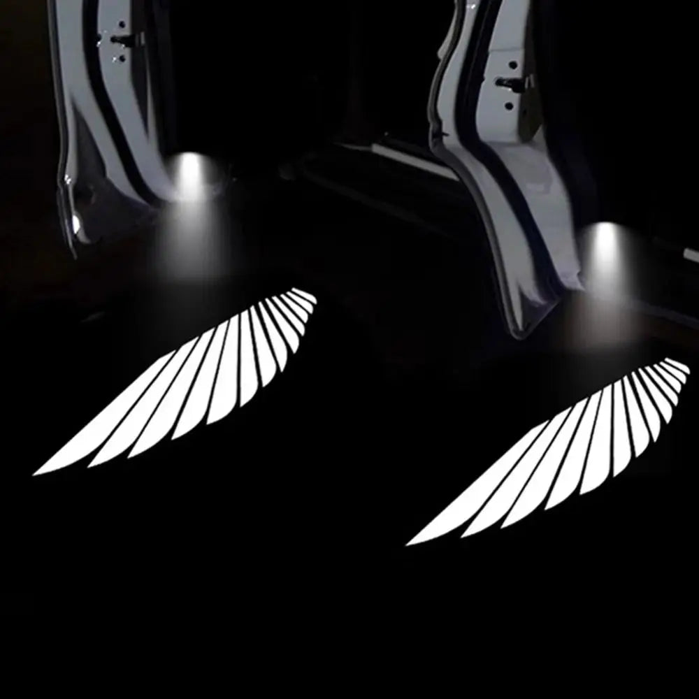 2Pcs HD Car Angel Wings Lights LED lights Automatic Sensing Wireless Car Door Lights Welcome Courtesy Shadow Projector Lamp