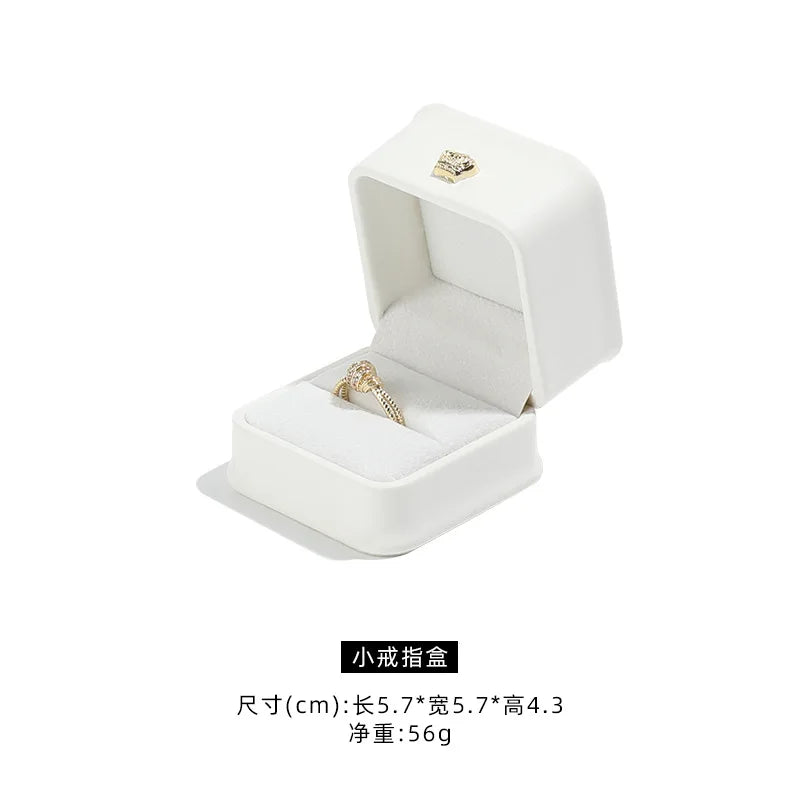 1 organizador de joyas de cuero, caja para anillos de boda, colgante, pulsera, collar, estuche de almacenamiento, embalaje de regalo, caja de exhibición al por mayor