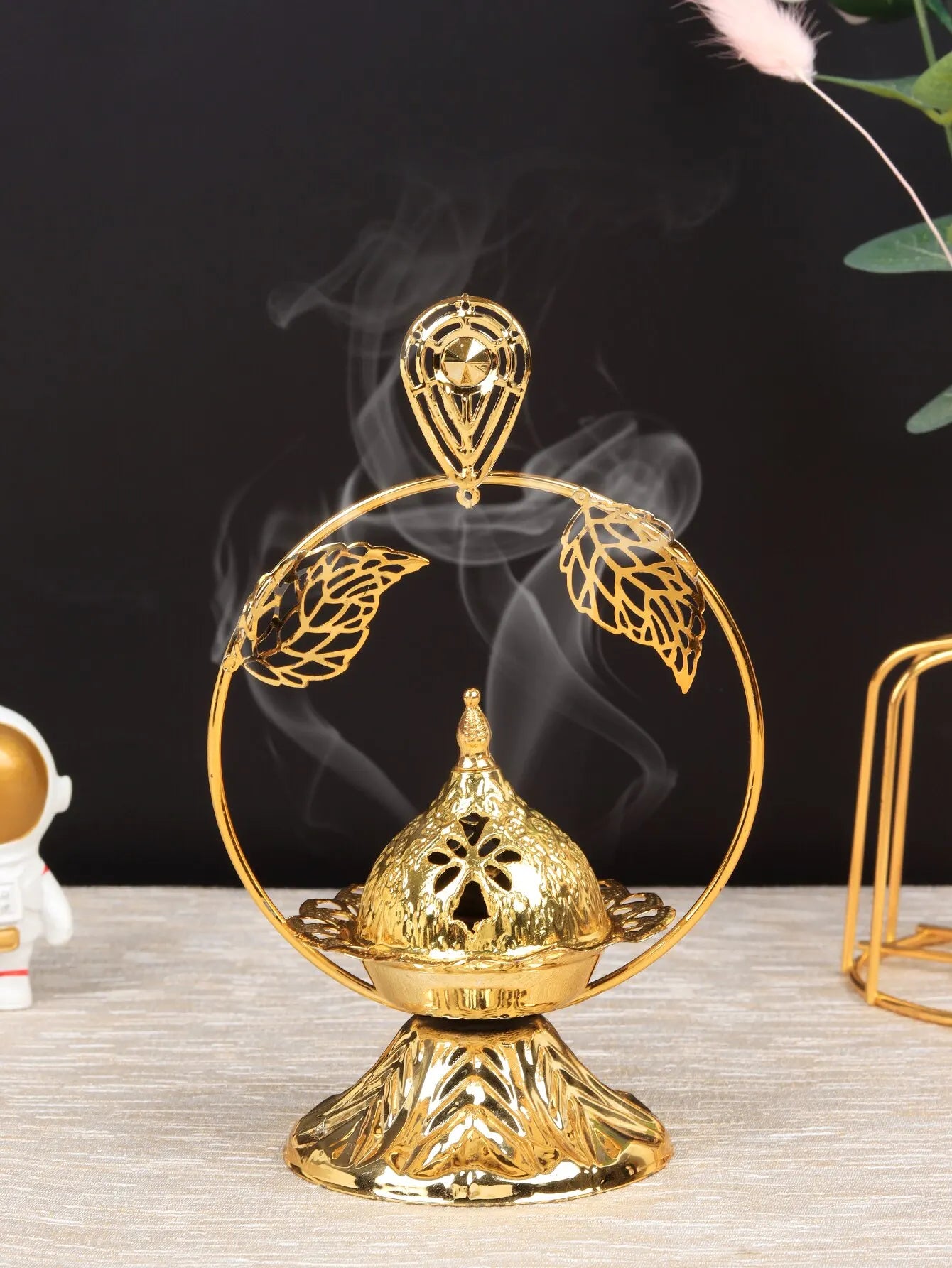 1pc processus de galvanoplastie géométrique en or à la mode, décorations de four d'aromathérapie créatives personnalisées et exquises pour la maison