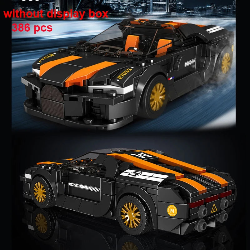 Technical Moc Car City Speed Champion Sports Car Racing Vehicle Building Blocks Brick Educational Construction Toys