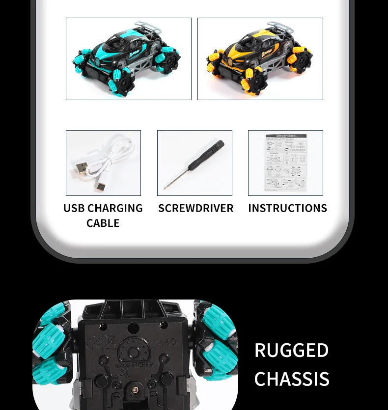 RC Car Mini Stunt Drift Car Gesture Sensing with Led Lights 2.4G Radio Remote Control Electric Toy Power Wheels Off Road Racing
