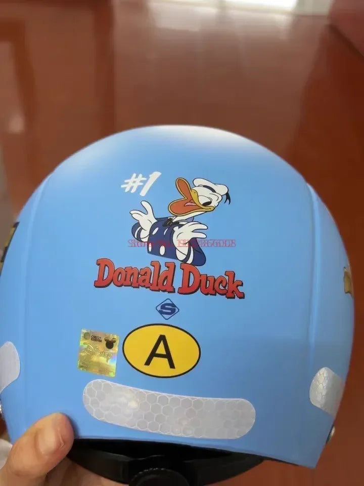Summer Disney Donald Duck Motorcycle Super Light Open Face Helmet For Children Adult Helmet Safety Protective Helmet Gift Toy