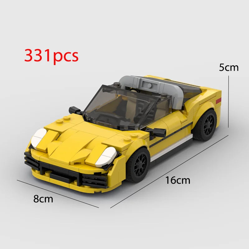 2022 Hot MOC Speed City Car Champion Racer Classic Supercar Building Blocks Brick Racing Super Technique Creative Garage DIY Set