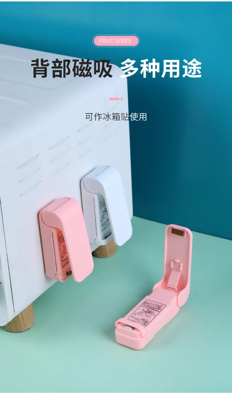 1 mini máquina selladora de bocadillos, selladora de paquetes de bolsas, máquina selladora de bolsas de plástico térmico para alimentos, accesorios de cocina portátiles