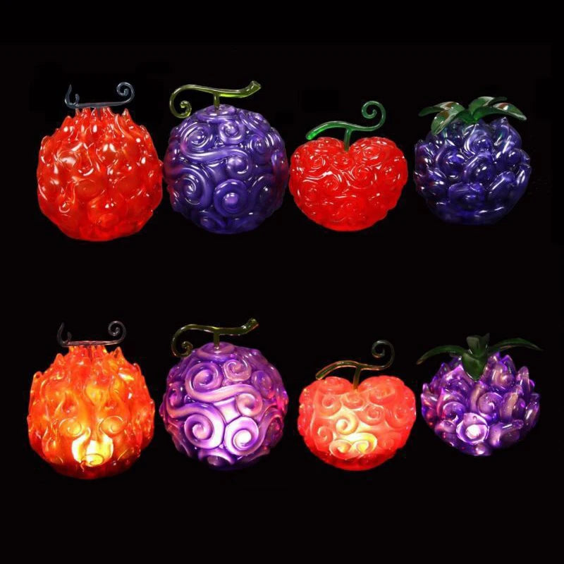 Figura de One Piece con luz LED, figura de fruta del diablo, modelo GK Anime Demon Rubber Dark Burn Surgery Glow, juguetes de 4 piezas/juego