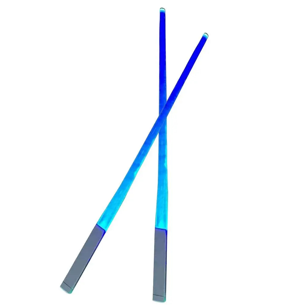 1 par de palillos luminosos con forma de sable de luz LED, desmontables, lavables, reutilizables, sin BPA, para cocina, cenas, fiestas temáticas de StarWar
