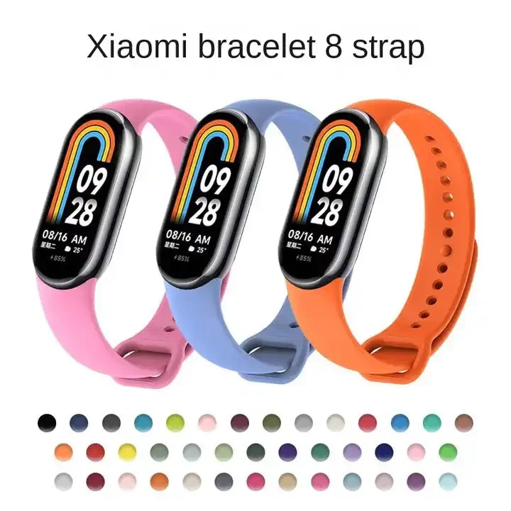 Silicone Strap For Xiaomi Smart Band 8 NFC Solid Bracelet Replacement Wristband Mi band 8 Waterproof Sport Watchband Accessories