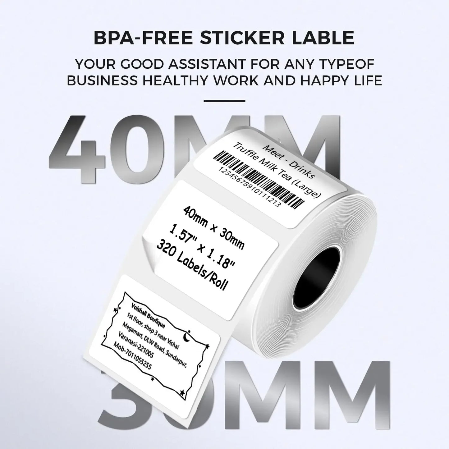 3 Rolls Thermal Sticker Label Paper Adhesive Square/Round Labels For M110/M221/M220/M120/M200/M110S For Logo,Address Label