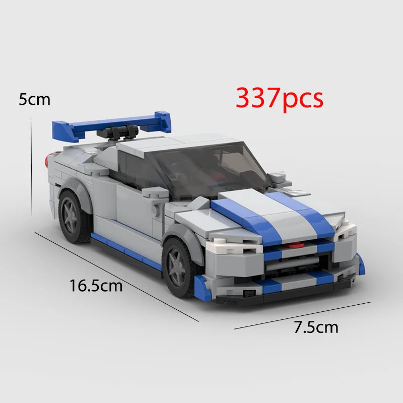 2022 Hot MOC Speed City Car Champion Racer Classic Supercar Building Blocks Brick Racing Super Technique Creative Garage DIY Set