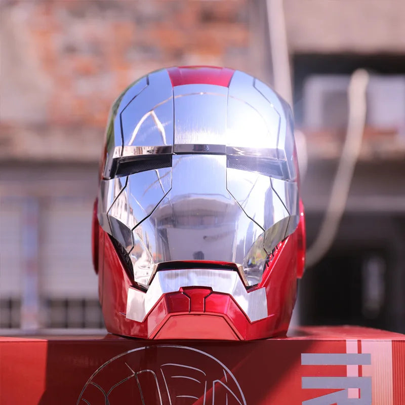 Avenger Iron Man Mk-5 Helmet Electric 1/1 Mk5 Helmet Remote & Voice Control Cosplay Light Led Ironman Action Figure Toys Gifts