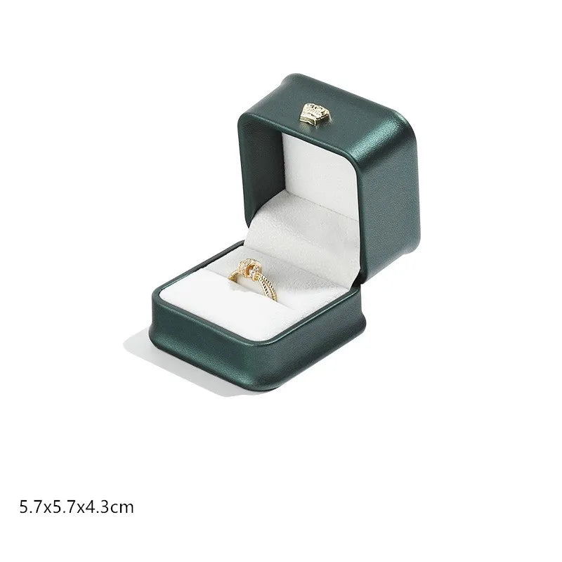 1 organizador de joyas de cuero, caja para anillos de boda, colgante, pulsera, collar, estuche de almacenamiento, embalaje de regalo, caja de exhibición al por mayor