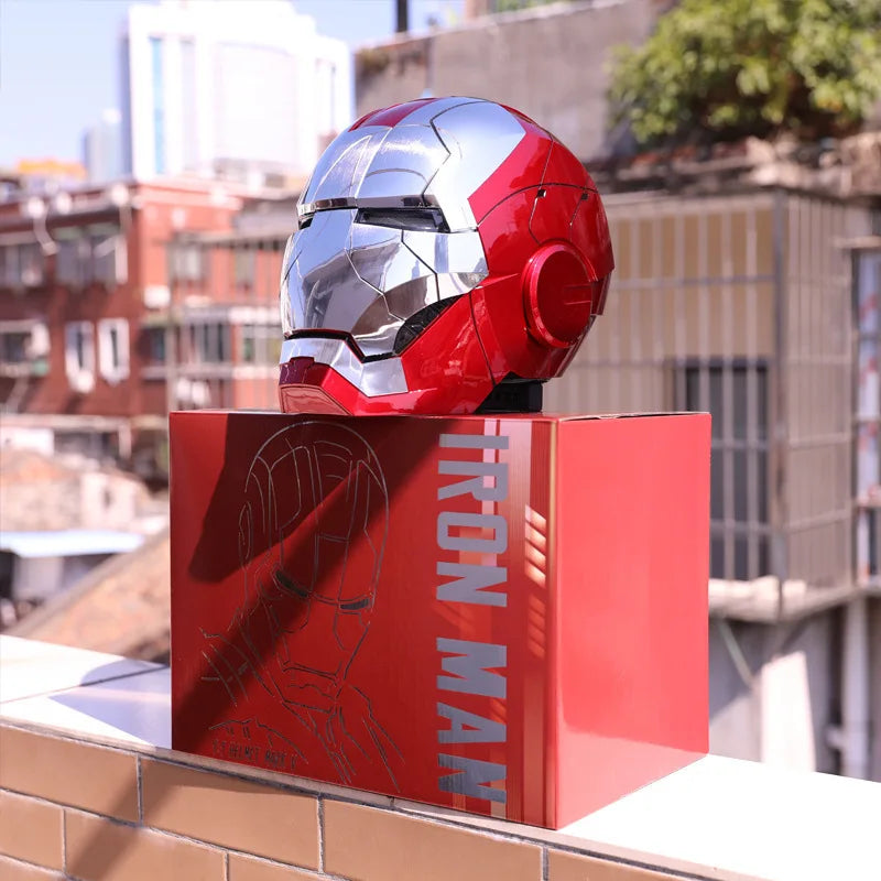 2024 New 1:1 Marvel Iron Man Mk5 Electric Helmet Multi-piece Opening And Closing Helmet Voice Control Eyes Model Adult Toy Gifts