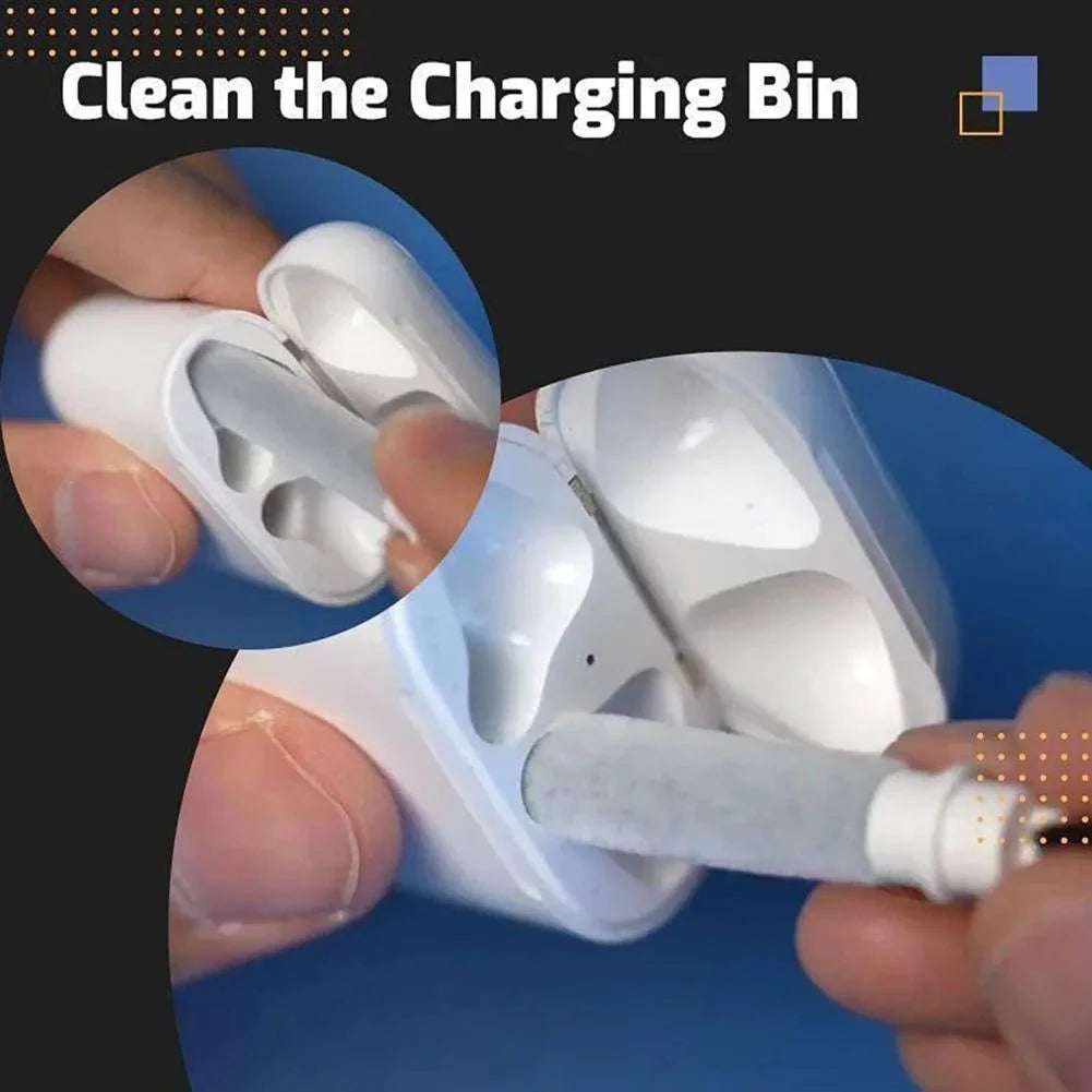 3 in 1 Earphone Cleaner Brush Kit Camera Phone Tablet Laptop TV Screen Cleaning Tools Headset Cleaning Pen Brush Flocking Sponge
