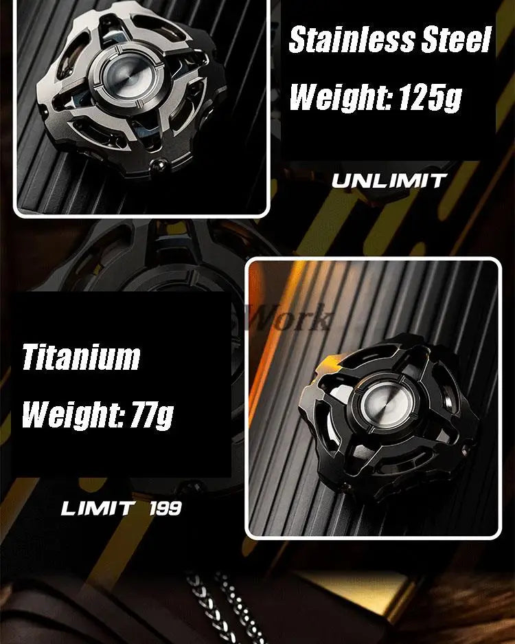 WANWU EDC Zeus X Linkage Structure Titanium Alloy Fingertip Gyro Finger Ring Decompression Toy