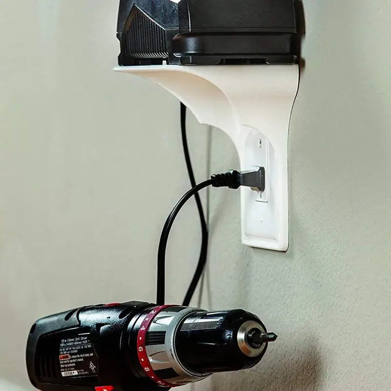Wall Mount Socket Rack Wall Outlet Shelf Convenient Sturdy Socket Mobile Phone Charging Storage Holder For Bathroom Living Rooms