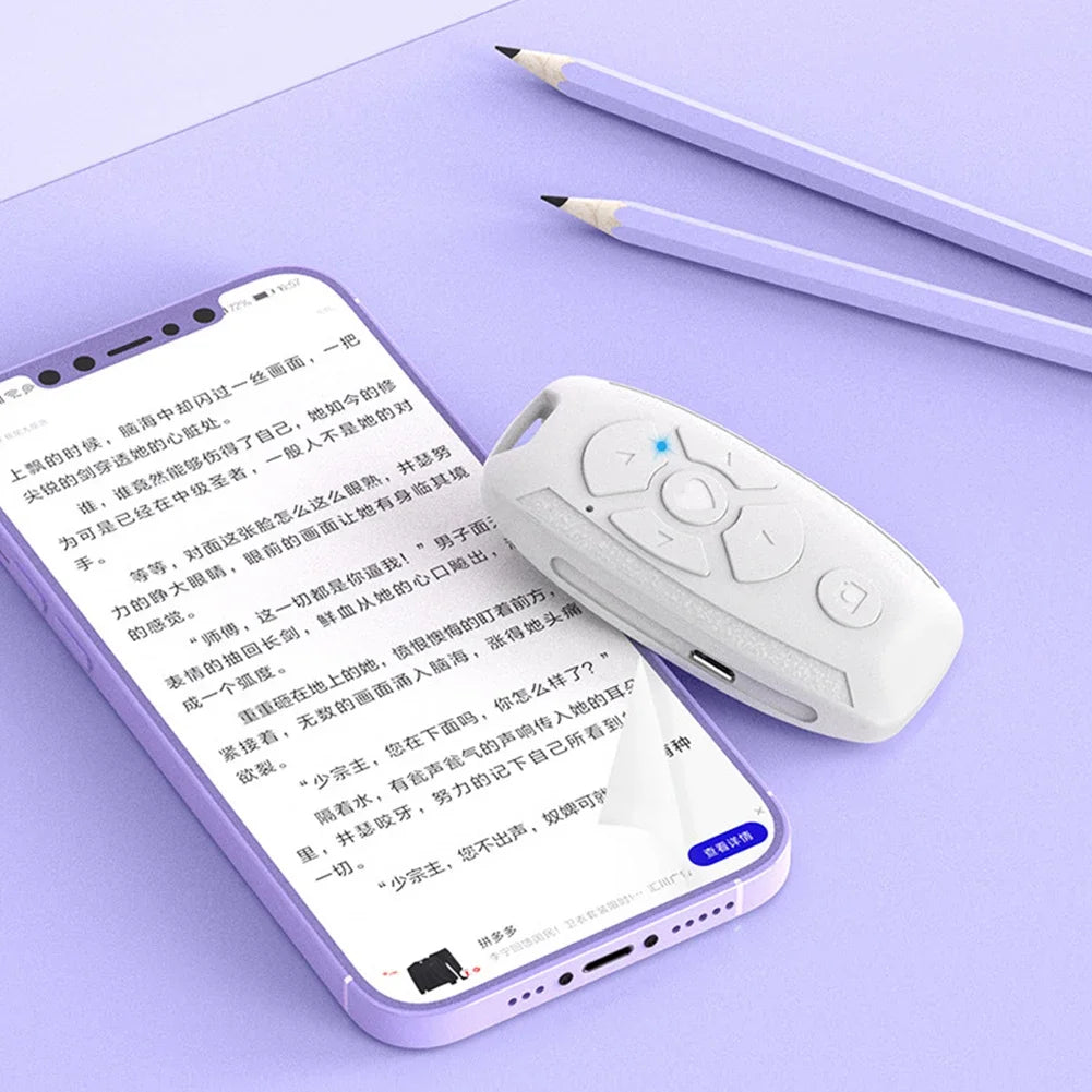 Recharegable Bluetooth Remote Control Button Wireless Controller Selfie Camera Stick Shutter Release For Phones e-book Page Turn
