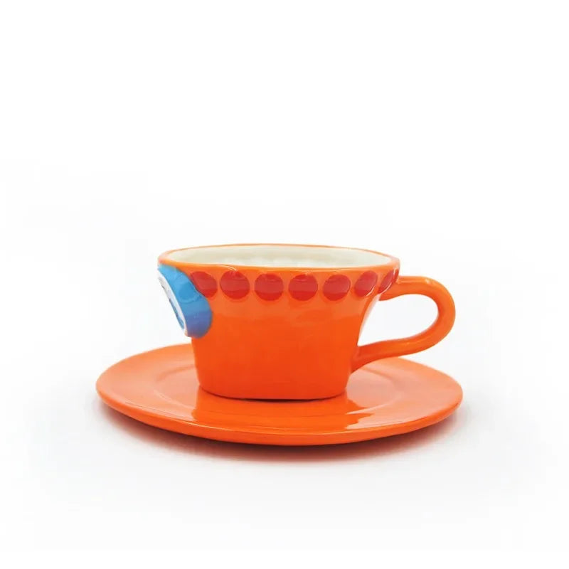 Anime ONE PIECE Creative Ceramic Mug Cute Luffy Office Coffee Cup Children's Breakfast Milk Cup Kawaii 400ml Water Cup Kids Gift