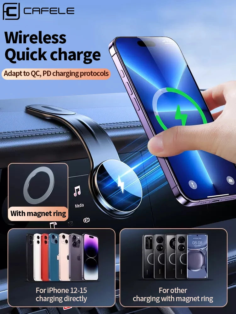 Support de chargeur sans fil 15 W, support de téléphone magnétique pour voiture, support de cellule de voiture pliable, chargeur portable, support de charge rapide pour BMW F10