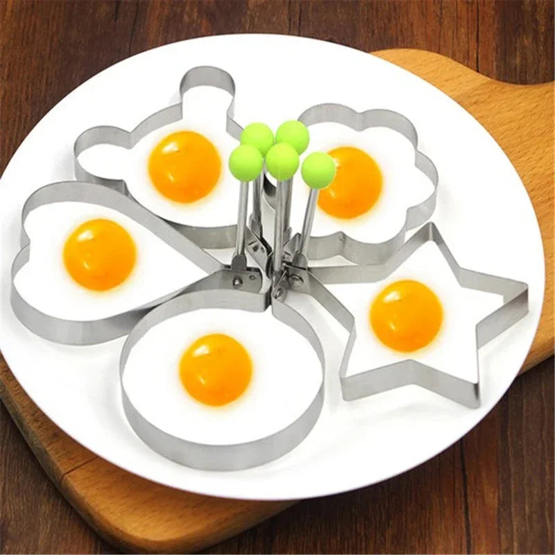 1 pieza de moldes para freír huevos de acero inoxidable, modelo de anillo de tortilla, molde para hornear panqueques, pasteles de carne, moldes para pasteles de arroz en forma de corazón para cocina
