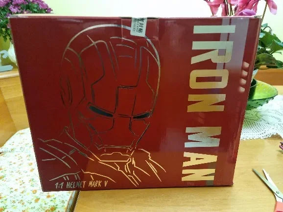 2024 New 1:1 Marvel Iron Man Mk5 Electric Helmet Multi-piece Opening And Closing Helmet Voice Control Eyes Model Adult Toy Gifts