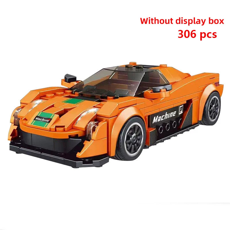 Technical Moc Car City Speed Champion Sports Car Racing Vehicle Building Blocks Brick Educational Construction Toys