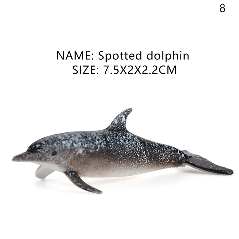 Simulation Marine Life Action Figures Ocean Animal Model Educational Toys Cake Topper,Collection Gift Shark Dolphin Hammerhead