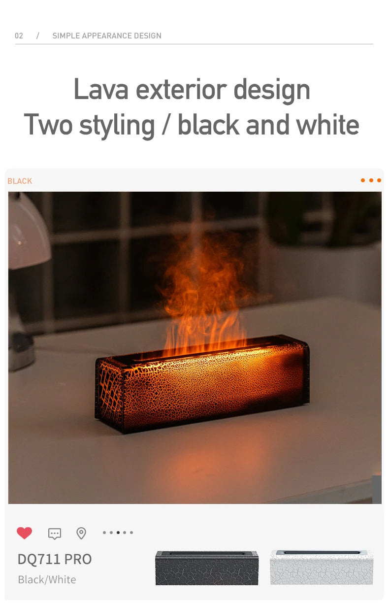 Vissko 7-Colorful Flame Diffuser USB Air Humidifier Aromatherapy Essential for Bedroom Yoga Home Oil Diffuser Fragrance Diffuser