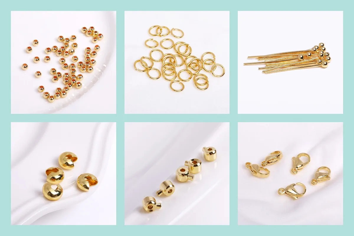 Cuentas espaciadoras irregulares chapadas en oro de 18 quilates, 13 x 4,5 mm, cuentas separadoras redondas de metal de latón para accesorios de joyería y abalorios