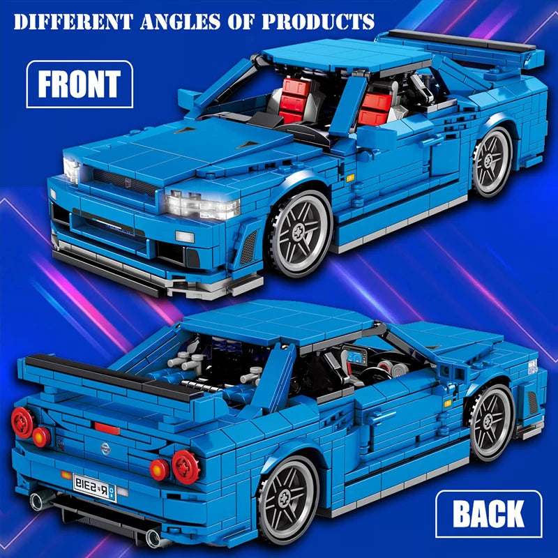 Technical Racing Car Models Speed Champion Car Japan Sport Cars Building Blocks Model Pull Back Vehicel Bricks Toy for Kids