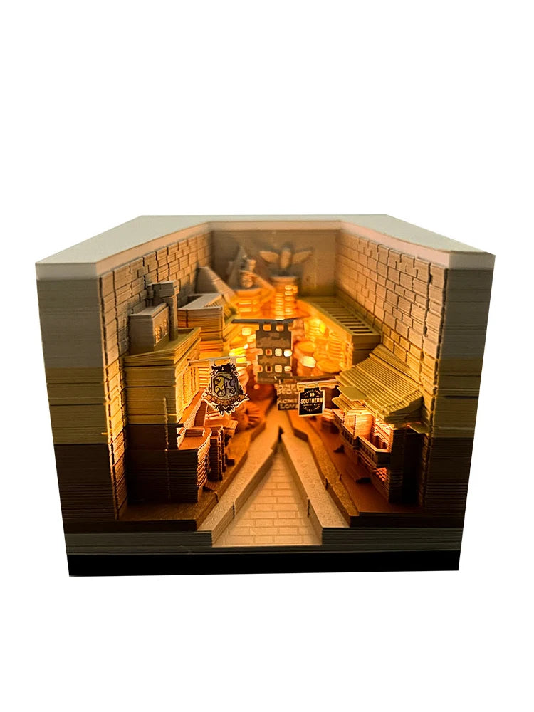 2024 Calendar Memo Pad With LED Lights,Time Piece Calendar,Creative Desk Calendar DIY Paper Carving Art Craft Desktop Decoration